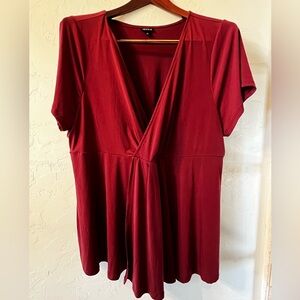 Torrid Deep Red Wrap Blouse 3